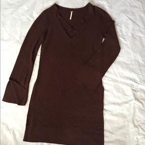 Free People criss-cross tunic sweater, size S